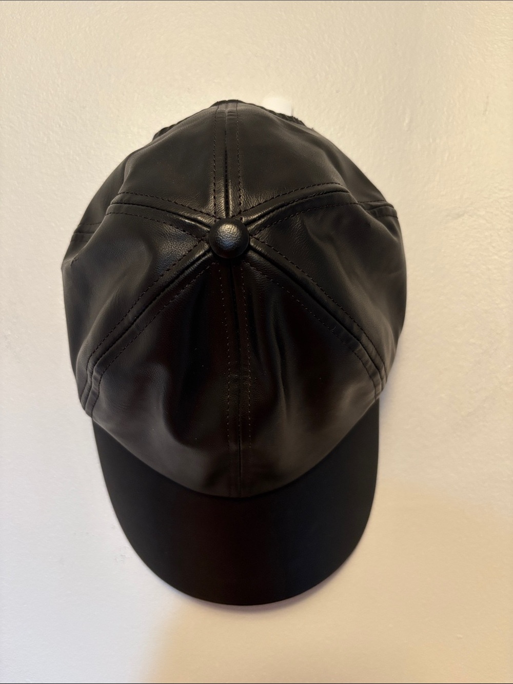 Wilfred Black Faux Leather BB Cap